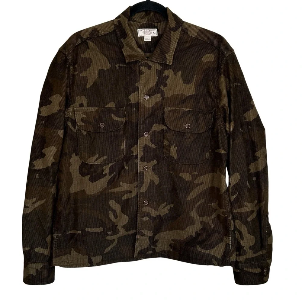Wallace & Barnes Camo Corduroy Shirt Shacket Medium Button Up Long Sleeve Jacket